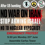 News event no war on iran 23rd june oxford